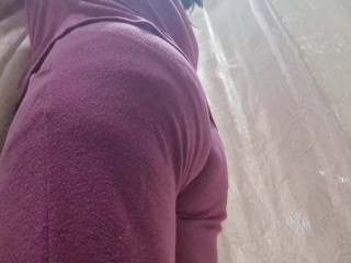 Big natural pussy hairy stepmom shows you her ass in public store