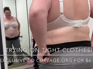 I GOT FATTER! TRYING ON TIGHT CLOTHES WHILE BEING TEASED! (Feedee BBW weight gain)
