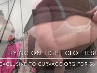 I GOT FATTER! TRYING ON TIGHT CLOTHES WHILE BEING TEASED! (Feedee BBW weight gain)