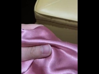 another lonely night handjob with housewife pink satin coat part: 2