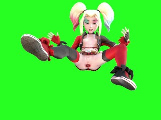 3D Cartoon anal prolapse gape Harley Quinn DC Gwen big tits Tennyson solo Gwen aheago tight pussy