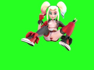 3D Cartoon anal prolapse gape Harley Quinn DC Gwen big tits Tennyson solo Gwen aheago tight pussy