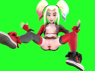 3D Cartoon anal prolapse gape Harley Quinn DC Gwen big tits Tennyson solo Gwen aheago tight pussy