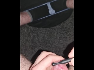 Inserting my dilator the wrong way all the way in my cock, maybe it got lost in there sometime.