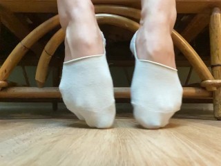 Toe Curling and Wiggling in Ped Socks clip Frieda Ann