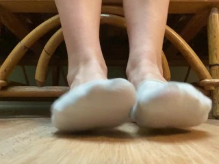 Toe Curling and Wiggling in Ped Socks clip Frieda Ann