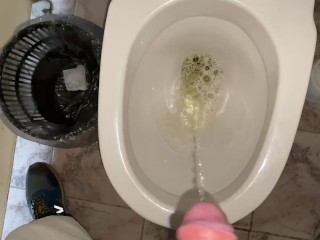 POV Guy pees in the office toilet ASMR Would you like to put your face or mouth next to it?
