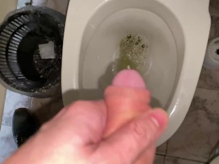 POV Guy pees in the office toilet ASMR Would you like to put your face or mouth next to it?