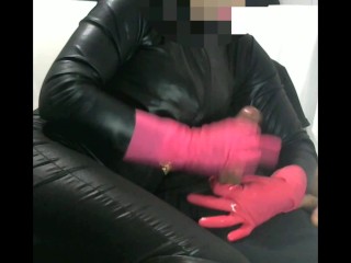 Pink Rubber Gloves Smoking 100´s Fetish Wife