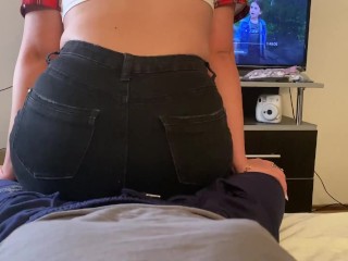 Gassy girl farts on boyfriends lap (full clip on my onlyfans page)