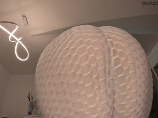 Bubbly farts in white leggings close-up (full video on my official site)