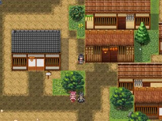 Samurai vandalism hentai rpg - A sexy samurai masturbating a villager