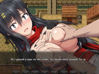 Samurai vandalism hentai rpg - A sexy samurai masturbating a villager