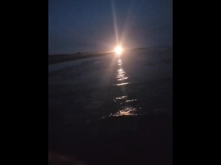 PUBLIC! Blowjob IN the OCEAN at Magic Hour!