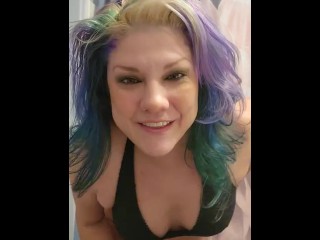 Sexy Pretty Girl Green Hair Fun Excited Milf