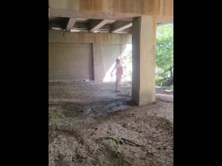 Dumb Internet Bitch gives Homeless Man a Show.