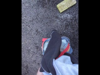 Stripping naked in public