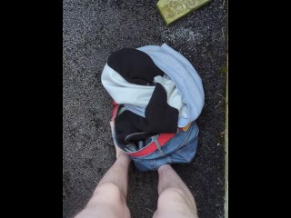 Stripping naked in public