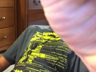 Pissing all over me and my clothes in my room