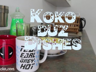 Koko duz Dishes ( Guy Commissions custom vid asking me to do the dishes, I do dish soap BUKKAKE )