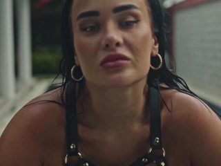 SANKTOR - BUSTY BRUNETTE MILF MASTURBATES IN THE SWIMMING POOL