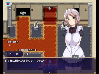 【#01 エロゲーム第三王女レナの秘密（体験版）実況】巨乳メイドが執事長にフェラで口内射精させられる…ファンタジー同人エロゲーム）