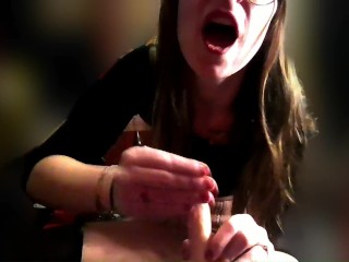 Hot Castratrix gives last ejaculate to pathetic beta