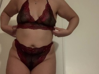 Housewife lingerie try on haul husband away