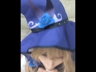 POV Blowjob Horny witch cheek your dick Genshin Impact cosplay