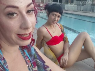 Message for my Foot Freak Boyfriend from me & my friend by the pool