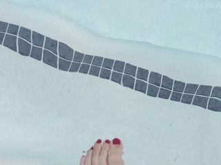 Message for my Foot Freak Boyfriend from me & my friend by the pool