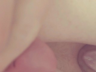 Cute Tgirl Self Facial and Cums on Her Own Tongue