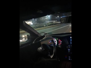 SLOPPY DEEPTHROAT ROAD HEAD W/ PUSSY OUT DRIVE THRU PUBLIC CAR BLOWJOB OF@jackandjami