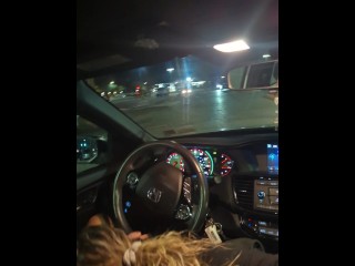 SLOPPY DEEPTHROAT ROAD HEAD W/ PUSSY OUT DRIVE THRU PUBLIC CAR BLOWJOB OF@jackandjami