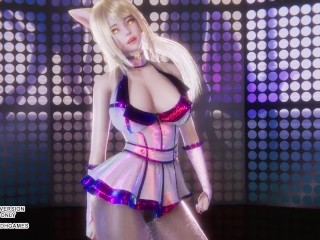 [MMD] Rainbow - A Ahri Sexy Kpop Dance League of Legends Uncensored Hentai 4K 60FPS