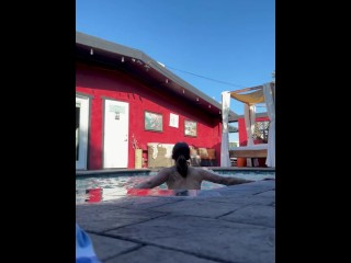 Sneaky Vibrator Orgasm at a Swingers Resort!