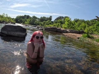 River Skinny Dipping And Pissing