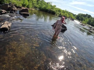 River Skinny Dipping And Pissing