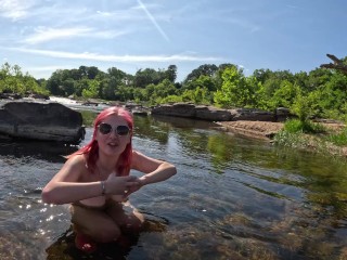 River Skinny Dipping And Pissing