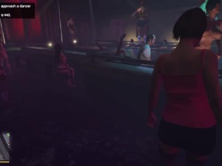 GTA 5 - Strip Club [Part 02] Nude Mod installed Game play