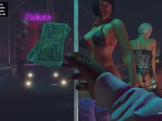 GTA 5 - Strip Club [Part 01] Nude Mod installed Game play