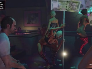 GTA 5 - Strip Club [Part 1.1] Nude Mod installed Game play