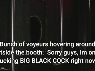 My husband films me sucking black cock at a gloryhole while voyeurs watch and jerk off!