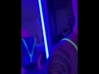 Blacklight fun alone jerking off while high on molly