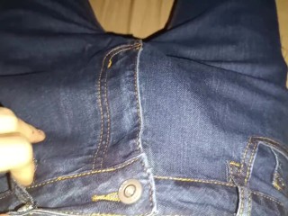 Audible cum explosions onto my deep blue denim jeans 🔈🍌💧