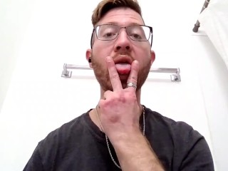 Busting All Over His Hands Before Shower! Sticky Situation!