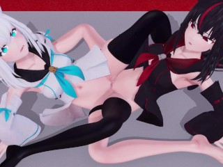 【MMD】白黒fbkで貝合わせ／fbk scissoring