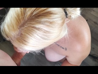 GF Swallows on her knees