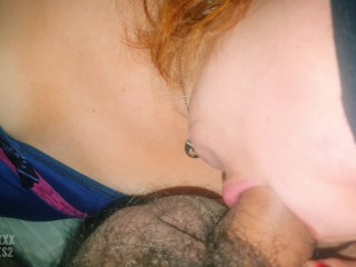 She sucks deliciously, sits with her pink pussy on my dick, makes me cum in mouth like a whore