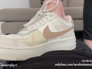 Shoejob and sockjob | Cum over my Nike AF1 sneakers | Full vid on my Onlyfans